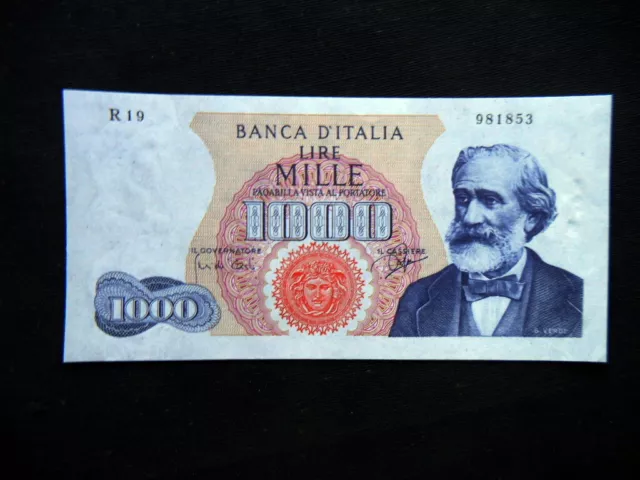 1963 ITALY rare Banknote 1000 lire XF+ Verdi Musician  GREAT QUALITY