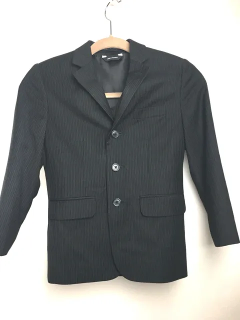 Calvin Klein Boys Size 8 Jacket & Vest Reg Black Striped Lined Coat Blazer
