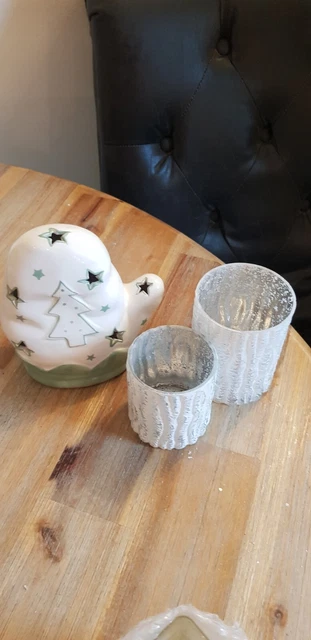 TK MAXX CHRISTMAS Mitten Decoration And Pair Of Glass Light
