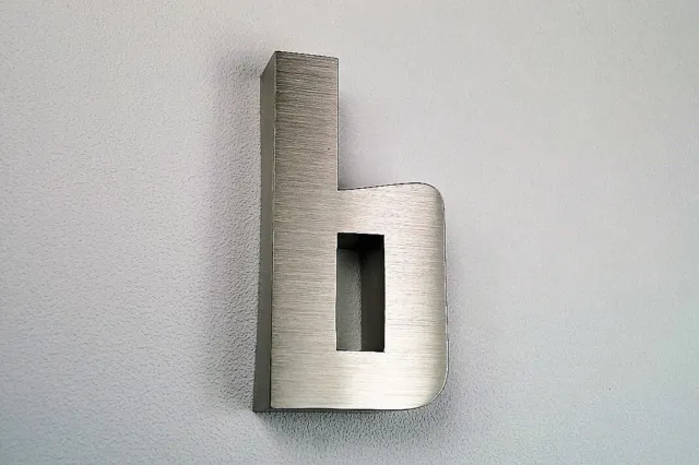 Número de casa de acero inoxidable letra b H15 cm adecuado para Arial en diseño 3D