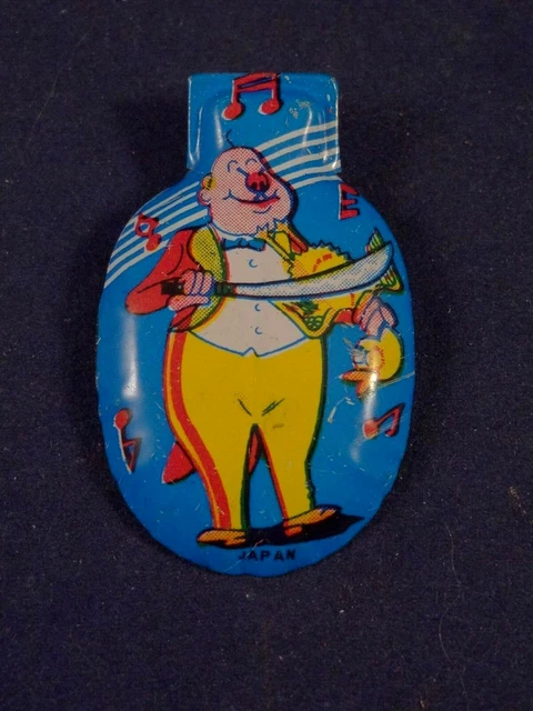 Jouet Ancien En Tôle – Pingouin Violoncelliste Clic-clac – Japan 1950