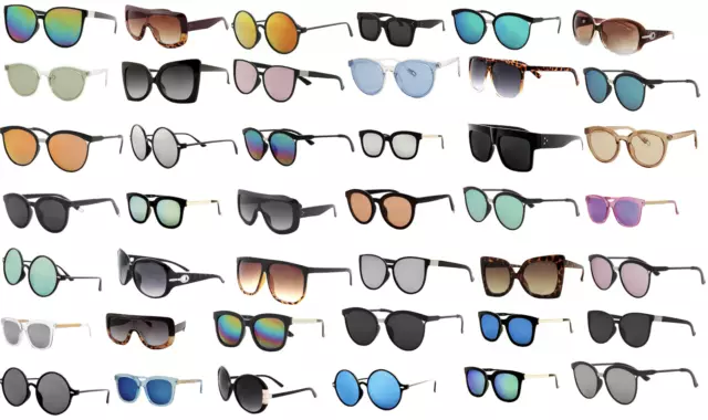 42 Pcs  Oversized Womens Fashion Style Sunglasses Bulk Lot Wholesale