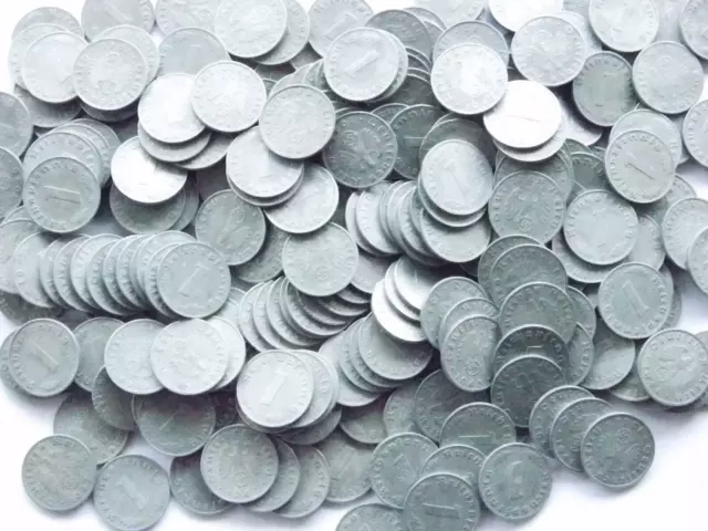 Lot GERMAN 100x 1 REICHSPFENNIG Coins 1940 - 1944 Zinc SWASTIKA 3RD WW2 Pfennig