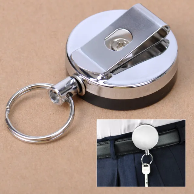Retractable Recoil Key Chain Key ring reel Belt Clip Badge ID  Holder Lp