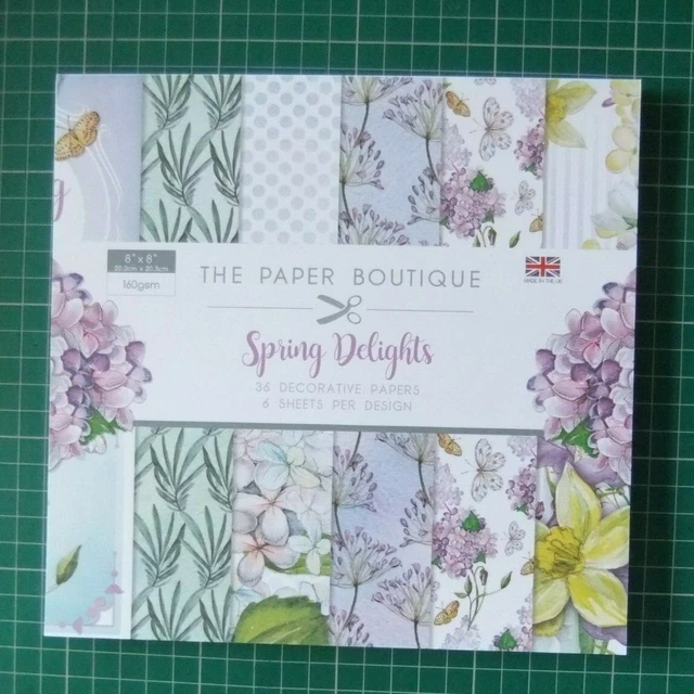 The Paper Boutique 8'' x 8'' ''Spring Delights''  Decorative Papers - 160GSM