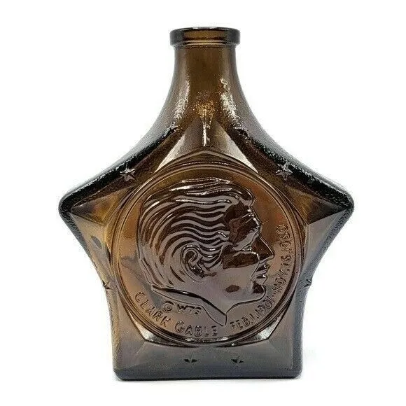 VTG Wheaton Clark Gable Decanter Brown Glass 7" Great American Series Bottle