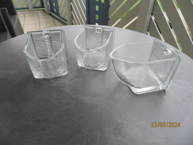 3 Stk. alte große Glaschütten Vorratsschübe Küchenschütten - Pressglas