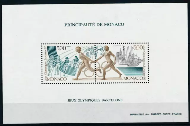 Monaco #YTBS16 MNH CV€170.00 1992 Barcelona Sculptures Ship Relay [1759]