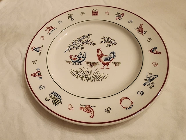Johnson Bros England TWELVE 12 DAYS OF CHRISTMAS Dinner Plate 3 FRENCH HENS 10"