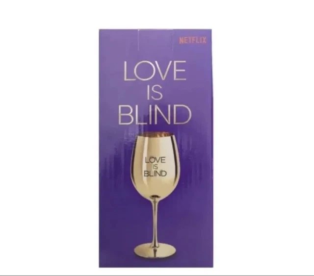 LOVE IS BLIND Golden Goblet (Gold Wine Glass, Netflix) 2 Pack IN HAND