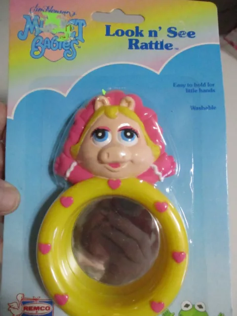 VTG 1989 Jim Henson’s Muppet Babies “Miss Piggy” Look n' see Rattle Remco B306