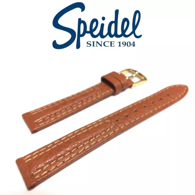 NEW 16mm SPEIDEL SIENA 539330 TAN BROWN SHRUNKEN GRAIN LEATHER WATCH BAND STRAP