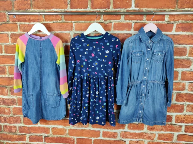 Girls Bundle Age 6-7 Years Next Gap Long Sleeve Dress Set Light Denim Kids 122Cm