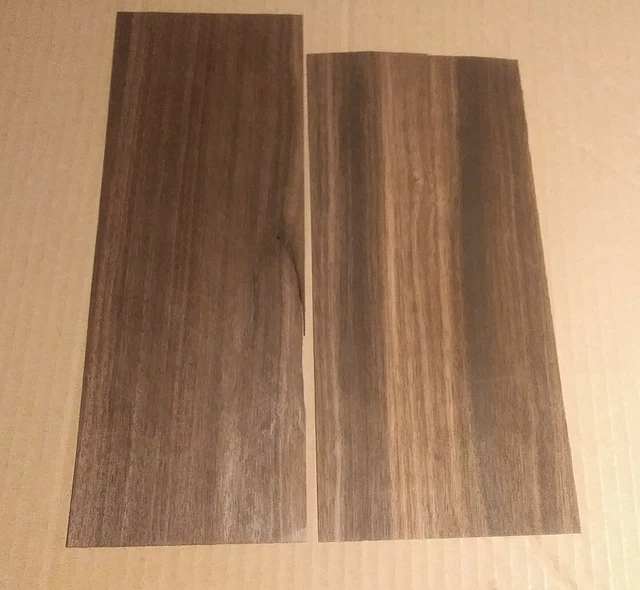 Ebony veneer 2 pieces are 10 1/2" x 5" & 4 3/8" x 10 7/8" raw wood 1/42" crack