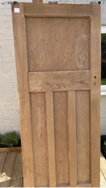 STUNNING 1930's ORIGINAL SOLID 4 PANEL DIPPED PINE DOOR