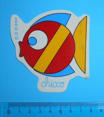 ADESIVO VINTAGE AUFKLEBER STICKER AUTOCOLLANT CHICCO ANNI'80 7,5X8 cm.RARO 
