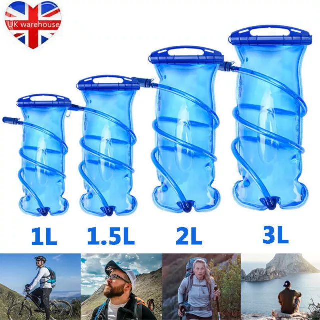 1L/1.5L/2L/3L Water Bladder Backpack Hydration System Pack Bag Camping Hiking UK