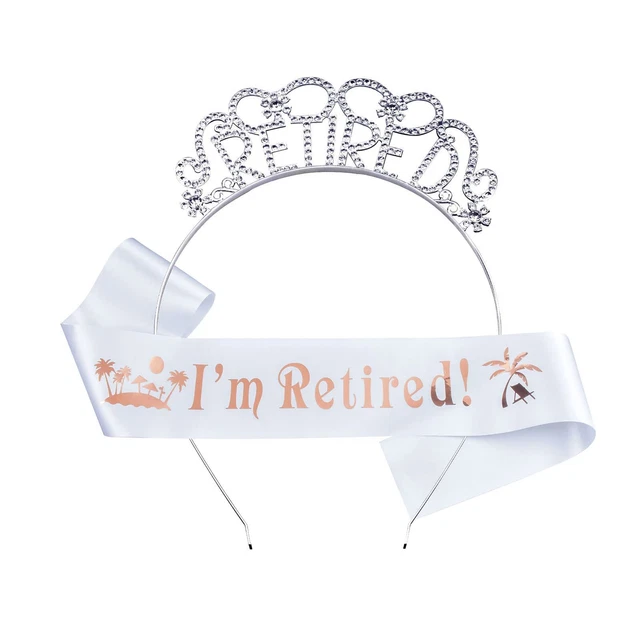Officially Retirement Party Decorations Supplies Gifts for Women, Rhinestone