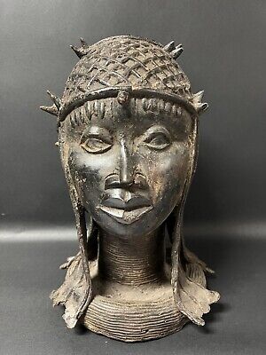 African Art Benin Bronze Head