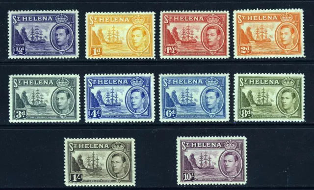 ST. HELENA KG VI 1938-44 Badge of St.Helena Part Set to 10/- SG 131 to 140 MINT