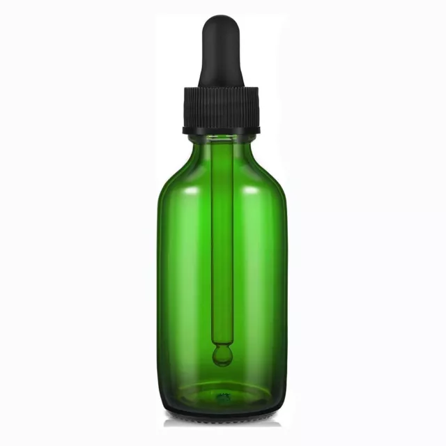 12Pcs Green Glass Dropper Bottle  Storage Container  Essential Lab Chemicals