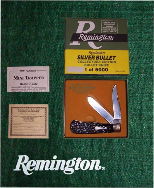 Mint 1991 Remington R1178SB Mini Trapper SILVER Bullet Knife (1-OF-5000) MADE...