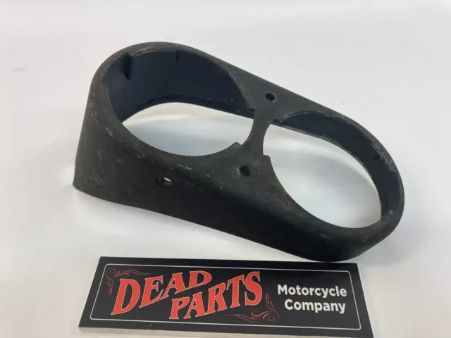 Harley Dyna black wrinkle low rider speedo tach gas tank dash housing cover