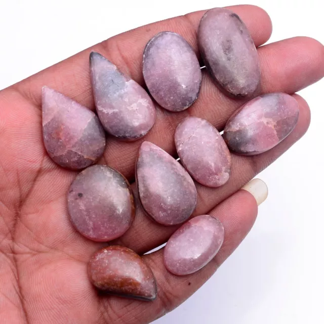 10 Pcs Natural Rhodonite Untreated 20mm-23mm Cabochon Huge Loose Gemstones Lot