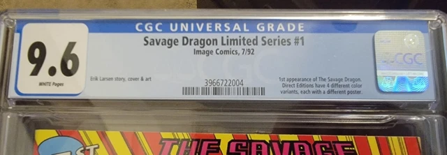 The Savage Dragon #1 Cgc 9.6 White Pages Nm+ Key 1St Appearance White Pages 1992 2