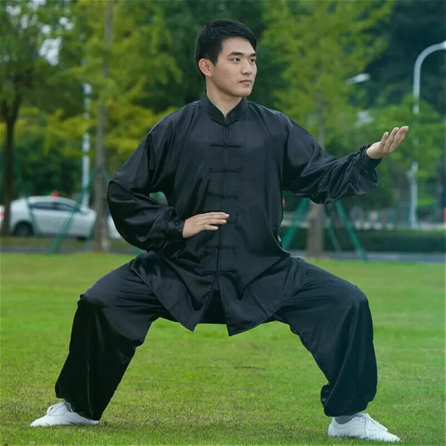 Herren Chinesisch Kung Fu Uniform Hemd und Hose Tai-Chi Anzug Wushu Kampfsport
