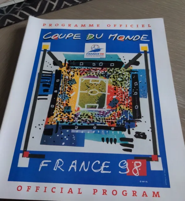 Official UEFA Programme France 98 Coupe Du Monde bi lingual programme