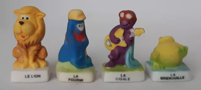 Feve -"Fables La Fontaine 2005" - Lot 4 Feves - Cigale Lion Grenouille Fourmi