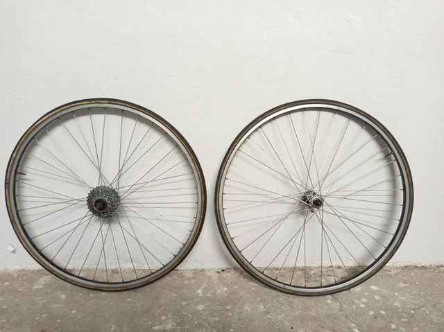 Paire De Roues Vintage Mavic Argent - Course 700x28 - 10/6 Vitesses - Pour Vélo Eroica