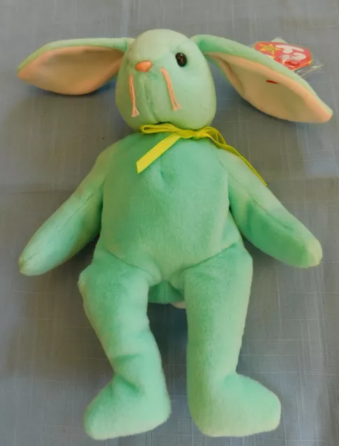 1996 Ty Beanie Baby Hippity Bunny Rabbit Plush Stuffed Animal Easter Toy w/tag