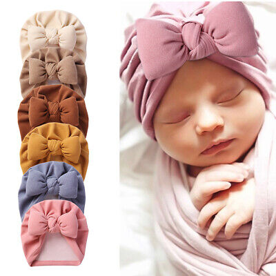 Neonato Baby Beanie Turbante Cappello Berretto Neonato Bowknot Testa Wraps Kids Nodo Fascia Per Capelli