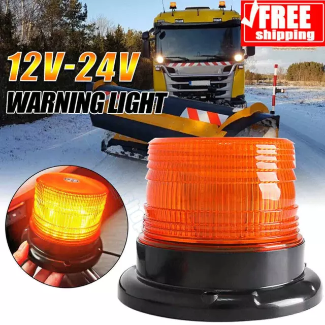 LED Flashing Beacon Strobe Light Forklift Truck Digger For JCB Tractor 12v 24Bar