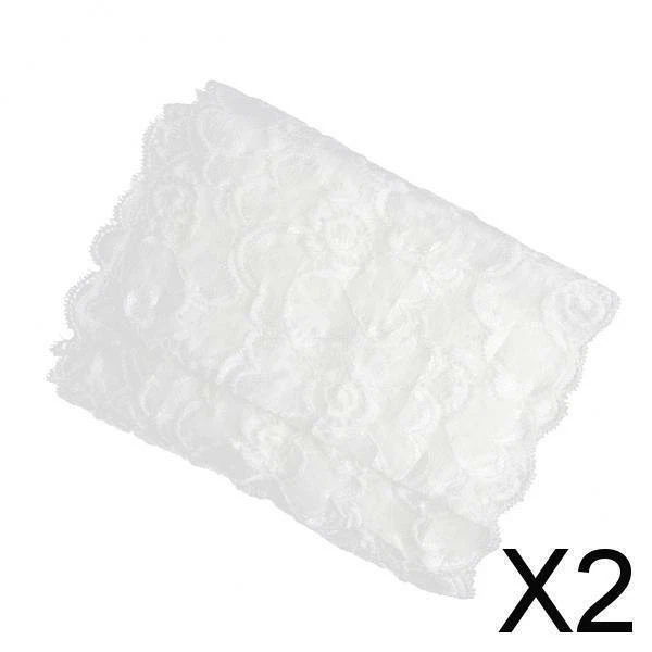 2X 5 Yards Blume Spitze Rand Trim Hochzeit Braut Band Nähen DIY Handwerk 20 cm