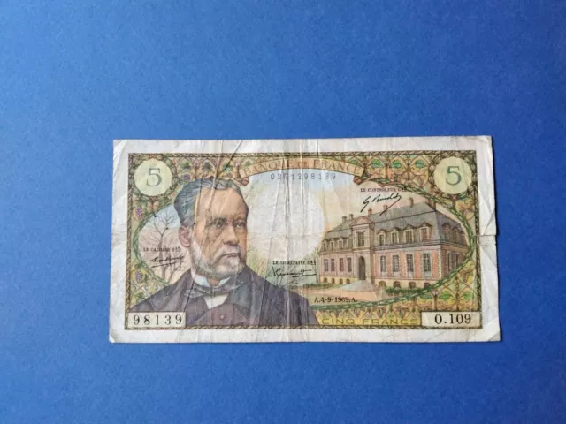 Billet De 5 francs Pasteur, De 1969