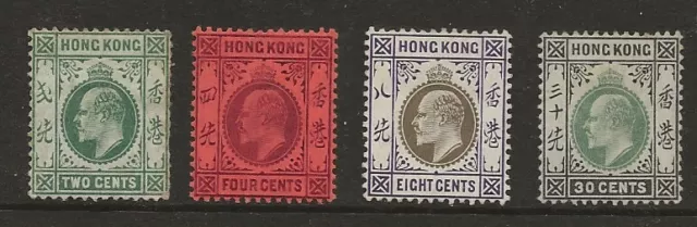 Hong Kong  Selecton Of Mint From 1904/6 Watermark Multiple Crown Ca Set