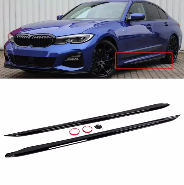 2 Lame Sous Bas De Caisse Noir Brillant M Performance Bmw Serie 3 G20 G21 Pack M