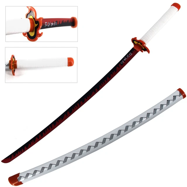 40& ABS PLASTIC Blade Rengoku Kyojuro Nichirin Katana Sword Demon Anime