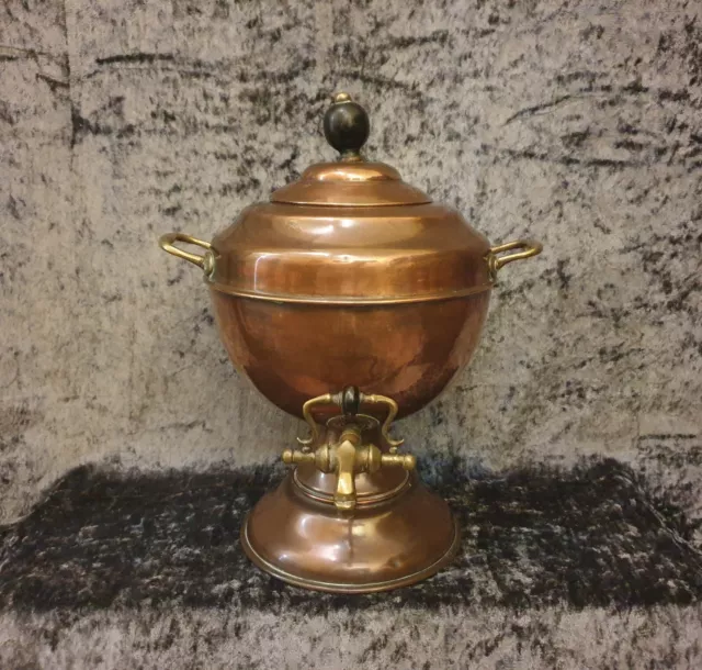 Antique, Victorian, Brass and Copper Samovar, Tea Urn