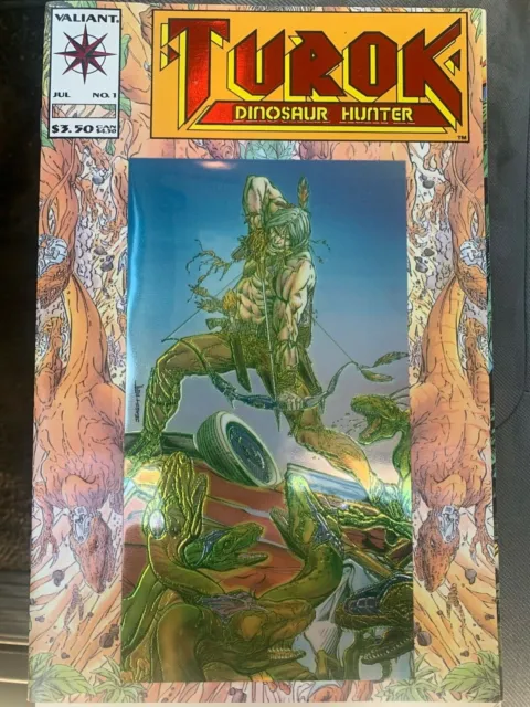 1993 TUROK Dinosaur Hunter #1 Valiant Comics - first ever chromium cover unity 