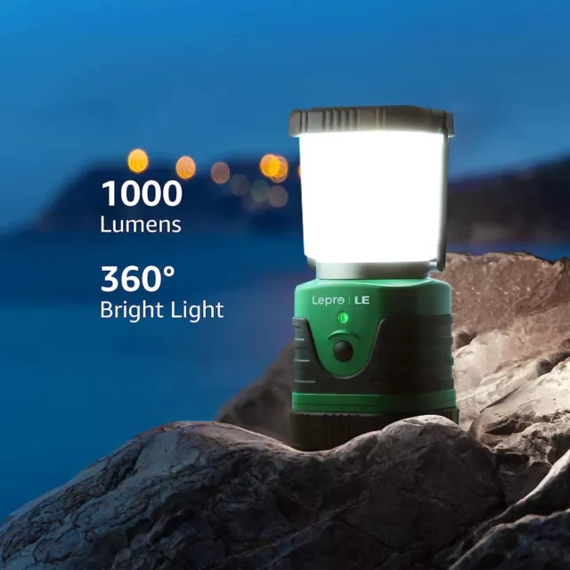 LE Lanterne Camping LED Rechargeable, Lampe Camping Puissante 1000Lm Dimmable 2