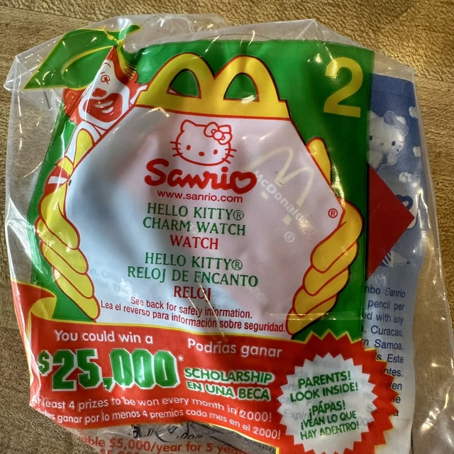 HELLO KITTY SANRIO 2000 McDonald’s Happy Meal Toy Sealed 2 CHARM WATCH
