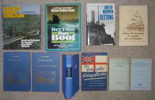10 Bücher Thematik Kriegsmarine: U-Boot Britische Kriegsflotte WK 2 etc.