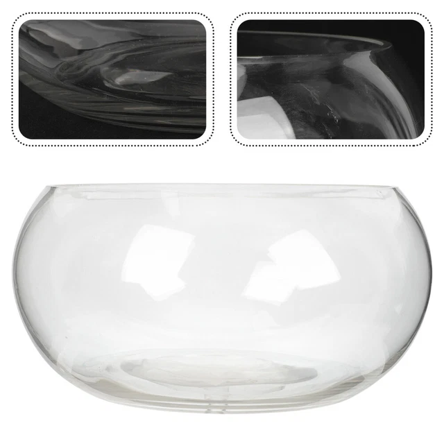 Desktop Decor Goldfish Bowl Glass Fish Tank Container Office
