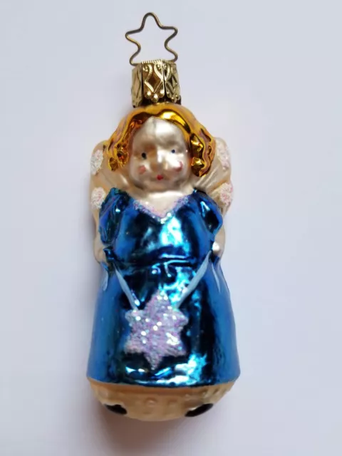 Inge Glas Blue Angel Christmas Ornament, EUC, OWC Old World Christmas