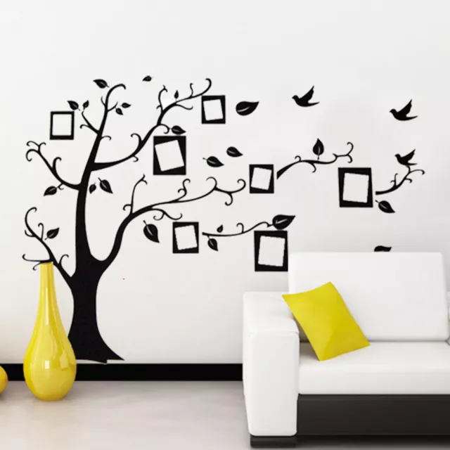 3d diy photo tree bird pvc wall decal family sticker mural art home decor、 AW