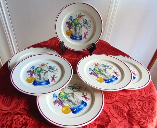 VILLEROY ET BOCH "Le Cirque" six assiettes à dessert Vintage EUR 90,00